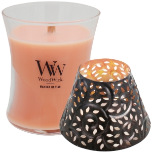 WoodWick�W���[�l+�V�F�[�h�i�u���b�N���[�t�j�Z�b�g�@�}�k�J�l�N�^�[